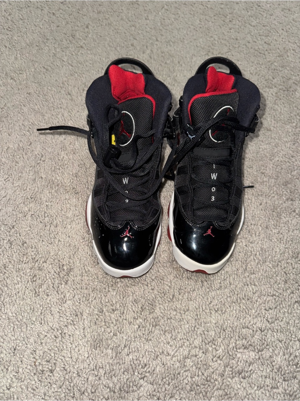 Jordan Kids' Black and Red High-Top Sneakers